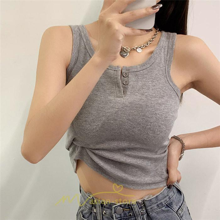 キャミ・タンク | キャミソール レディース トップス ノースリーブ ファッション 韓国風 きれいめ お出かけ ニット 夏 無地 インナー ゆったり デート ナチュラル