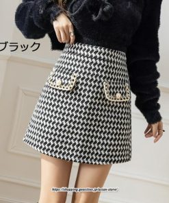 スカート | レディース 春秋冬 ショート丈 ハイウエスト ミニタイトチェック柄 シンプル ボトムス 通勤 オシャレ ポケット セクシー
