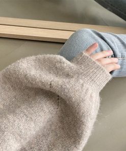 ニット・セーター | ニット レディース 秋冬 厚手 トップス セーター 秋服コーデ 長袖 パフスリーブ ボリューム感 スリット ゆったり 30代 上品 無地 大人 ニットセーター 大きめ