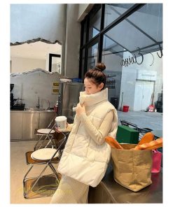 ベスト | ダウンレディース 無地 スタンドネック 中綿きれいめ シンプル 大きいサイズ ノースリーブ 韓国風 20代 50代 秋冬コーデ 40代 30代 大きいサイズ