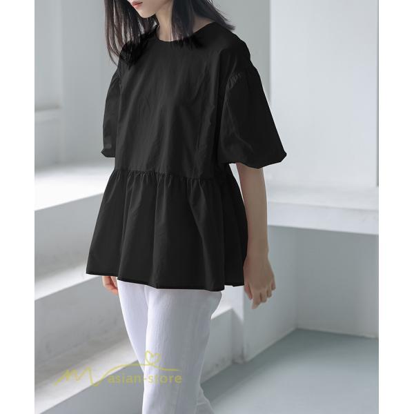 tシャツ・カットソー | Tシャツ レディース トップス サマー 半袖 無地 ゆったり ゆったり 可愛い フェイク 春物 夏服 カットソー 20代30代40代 ブラウス 薄手 体型カバー シンプル