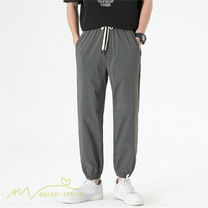 チノパン | テーパードパンツ 涼しい 薄手 アンクルパンツ メンズ テーパード ロングパンツ 無地 着痩せ サマーパンツ 夏 30代 ウエストゴム 新作 カジュアルパンツ 20代