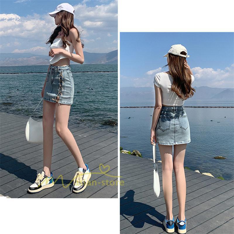 ショートパンツ | スカート風レディースデニムショーパン ハイウエスト 短パン 20代30代40代 カジュアル 通勤通学