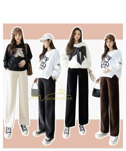 パンツ レギンス | マタニティパンツ 秋冬 暖かい プリーツパンツ 厚手 産前産後 調整可 ロングパンツ 妊婦パンツ 妊娠 マタニティウェア ゆったり 可愛い スリム 体型カバー