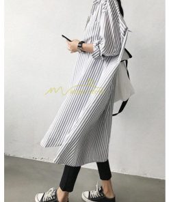 ミディアム | シャツ レディース シャツワンピース ロングシャツ 長袖 薄手 ポリエステル 秋 夏