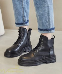 ショートブーツ | レディース ブーティー 太ヒール ブーツ ショートヒール カジュアル レースアップ 編み上げブーツ 厚底ブーツ 厚底 コスプレ靴 歩きやすい