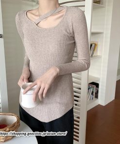 ニット・セーター | カットソー ニット レディース リブニット 長袖 秋冬 春 トップス スリム ストレッチ インナー 無地 通学通勤 着痩せ プルオーバー 長袖カットソー 長袖ニット