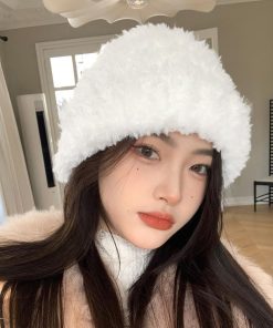 ニット帽 | ふわふわニット帽子 レディース 冬 2色