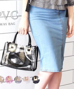 トートバッグ | レディース PVC 春夏 ショルダーバッグ クリアバッグ プールバッグ 透明