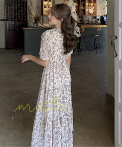 マキシ | ワンピース レディース 夏 40代 きれいめ 膝丈ワンピース 半袖 シフォンワンピ フリル ロング丈ワンピ オシャレ 着痩せ カジュアル 上品 上品 エレガント 新作