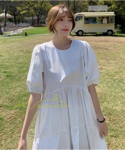 マキシ | ワンピース レディース 春夏 半袖ワンピース 40代 キレイめ ロングワンピース 無地 Aラインワンピース ゆったり オシャレ 20代30代 シンプル 韓国風 通勤 着痩せ