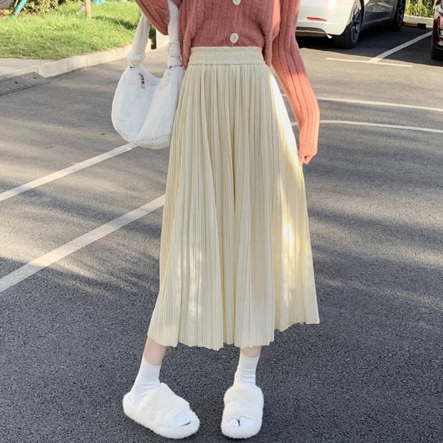 フレアスカート | プリーツスカート ハイウエスト 着やせ