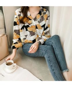 在庫ある | ブラウスレディースシャツ ファッションシャツ プリント花柄シャツブラウス 長袖 Vネック 春夏秋衣装 通学通勤 おしゃれ 着痩せ OL 体型カバー ゆったり 薄手