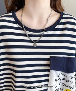 パーカー | トレーナー レディース スウェット 大きいサイズ 韓国 トップス 長袖 おしゃれ ボーダー柄 Tシャツ 大きいサイズ 体型カバー 送料無料 大きいポケット