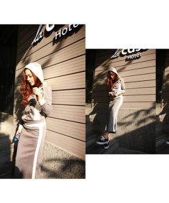 パーカー | 部分即日発送セットアップスウェットパーカースカート レディース タイトスカート トレンド フード付き大人無地体型カバー ロングスカート パーカ