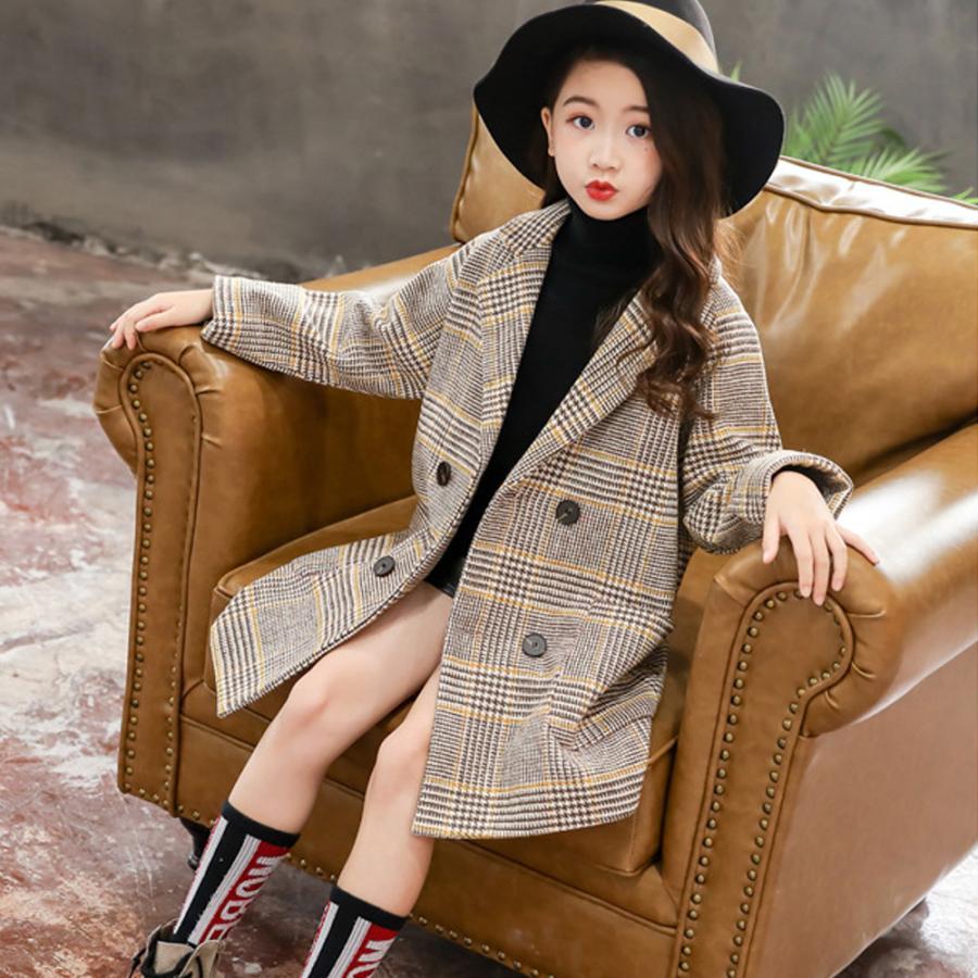 (子供)その他 | 新品 中学生 お出かけ 秋冬 キッズ 長袖 カジュアル 暖かい チェックコート 子供服 裏地付き 可愛い おしゃれ 女の子