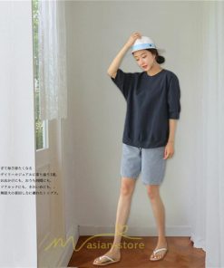 シャツ・ブラウス | ブラウス トップス ｔシャツ 半袖 体型カバー レディース シャツ 20代 30代 40代 ママ 50代 60代 大人 無地 ファッション 夏服 新作 2022 綿麻 ゆったり 丸首