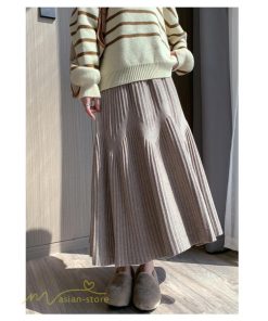 スカート | マタニティレディース 着痩せ リブニット 無地 マタニティウェア ウエスト調整 産前 産後 妊婦着 ハイウエスト 妊婦服 カジュアル Aライン