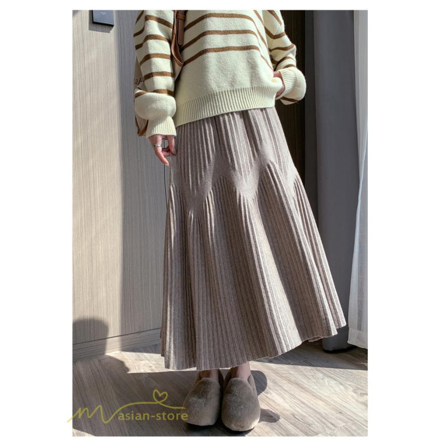 スカート | マタニティレディース 着痩せ リブニット 無地 マタニティウェア ウエスト調整 産前 産後 妊婦着 ハイウエスト 妊婦服 カジュアル Aライン