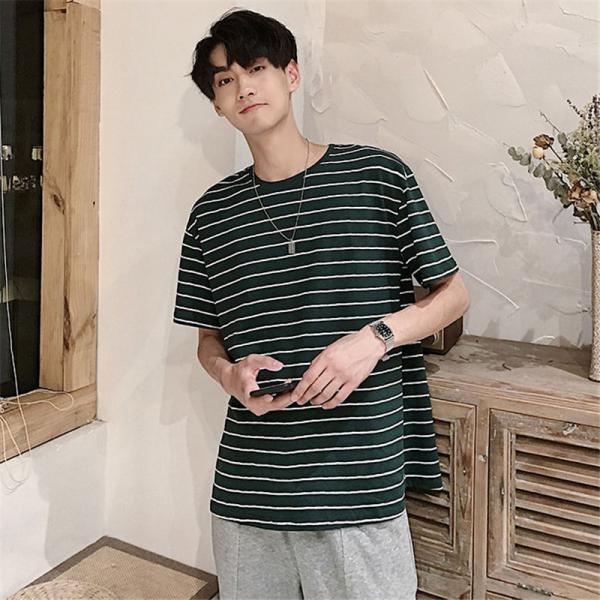 Tシャツ | カットソー メンズ 半袖 ボーダー メンズトップス 新作 夏服 サマークルーネック カジュアル 大きいサイズ 20代 40代 シンプル 30代