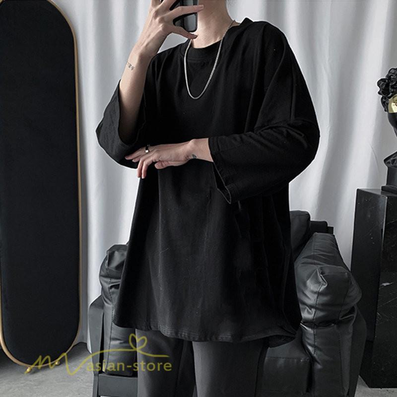 Tシャツ | メンズ 無地 大きいサイズ カットソー 上品 7分袖 サマートップス ゆったり 日常感 メンズスタイル シンプル 体型カバー カッコウイイ