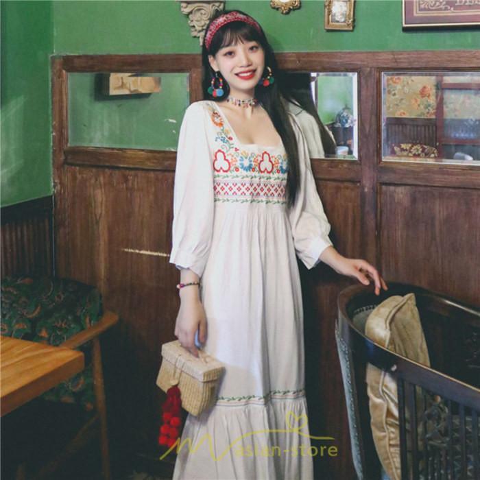 マキシ | 長袖ワンピース レディース 夏秋 コットン 10代 20代 30代 40代 50代 マキシワンピース ロングワンピース おしゃれ 着痩せ 大人可愛い 綺麗 かわいい