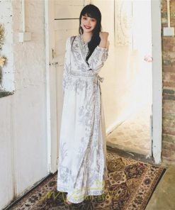 マキシ | マキシワンピース ロングワンピース レディース 夏 秋 長袖 紺 ゆったり Aライン 花柄プリント きれいめ リゾート 大人 20代 母 40代 同窓会 二次会 ママ 30代