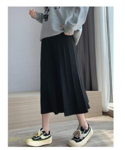 スカート | マタニティレディース ニット 秋冬 2022新作 産前産後 きれいめ 無地 ゆったり 妊婦服 マタニティウェア ハイウエスト ウエスト調整 Aライン