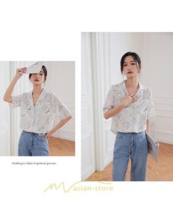 シャツ・ブラウス | ブラウス シャツ 花柄シャツ 花柄 半袖 レディース オシャレ 20代 30代 40代 春 秋 夏 カジュアル お出かけ 新作 着痩せ Vネック OL ビジネス 通勤 ファッション