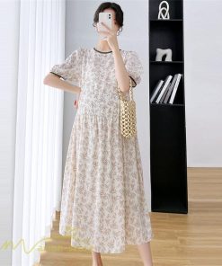 ワンピース | マタニティレディース 着痩せ 韓国風 小花柄 妊婦服 マタニティウェア 上品 大きいサイズ 夏服 Aラインお出かけ マタニティ
