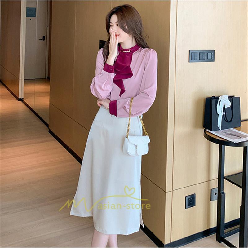 シャツ・ブラウス | ブラウス レディース 長袖 ブラウスシャツ ボウタイ フォーマル チュニック 大人 春 夏 春夏 フォーマル スーツ トップス 20代 30代 2022作 OL 高級感 母 ママ