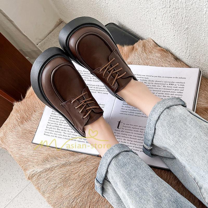 ローファー | レディース 痛くない ローヒール 楽 大人 黒 ブラック 柔らかい 歩きやすい レースアップ カジュアル 通勤通学 20代30代40代 レザー調 履きやすい