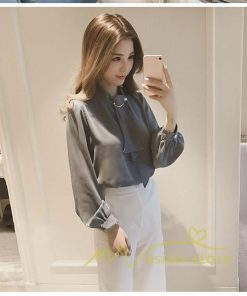 在庫ある | 長袖ブラウス レディース 秋物 シャツレディース ブラウスシャツ オフィス シフォンブラウス 30代40代50代 リボン OL 白ブラウス トップス フリル 4色
