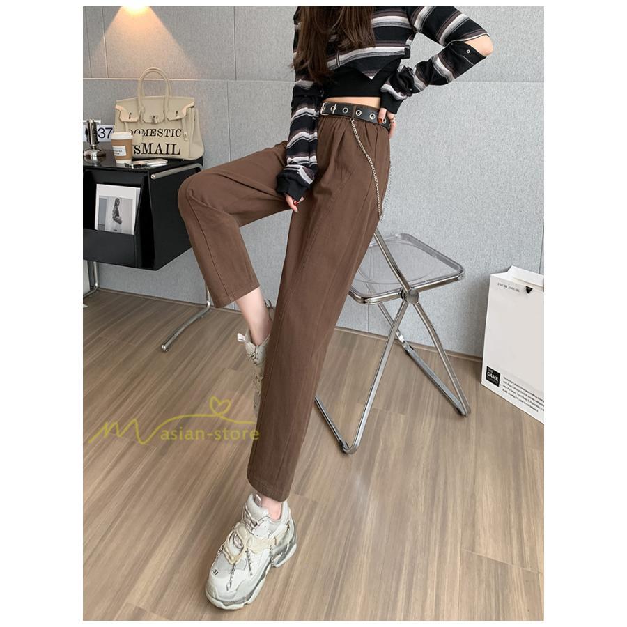 ワイドパンツ | レディース ロング丈 ストリート風 ロングパンツ シンプル 秋冬コーデ 体型カバー ウエストゴム お出かけ ポケット ハイウエスト ゆったり