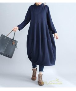 マキシ | ワンピース レディース 春秋 長袖 ゆったり ロング丈ワンピース シンプル 体型カバー 大きいサイズ 新作 カジュアル きれいめ 無地 30代 40代 着痩せ