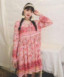 ミニ丈 | ワンピース レディース ワンピース長袖 夏秋ワンピ きれいめ 大人 森ガール 膝上 リゾート 花柄 おしゃれ デート 通勤 可愛い お呼ばれ シフォン