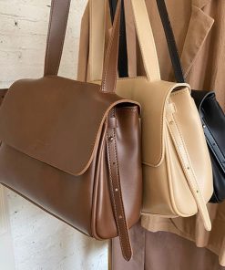 ショルダーバッグ | シンプル 韓国風 2way肩掛けバッグ 斜めがけバッグ 通学 フェイクレザー フリップバッグ レディース 通勤