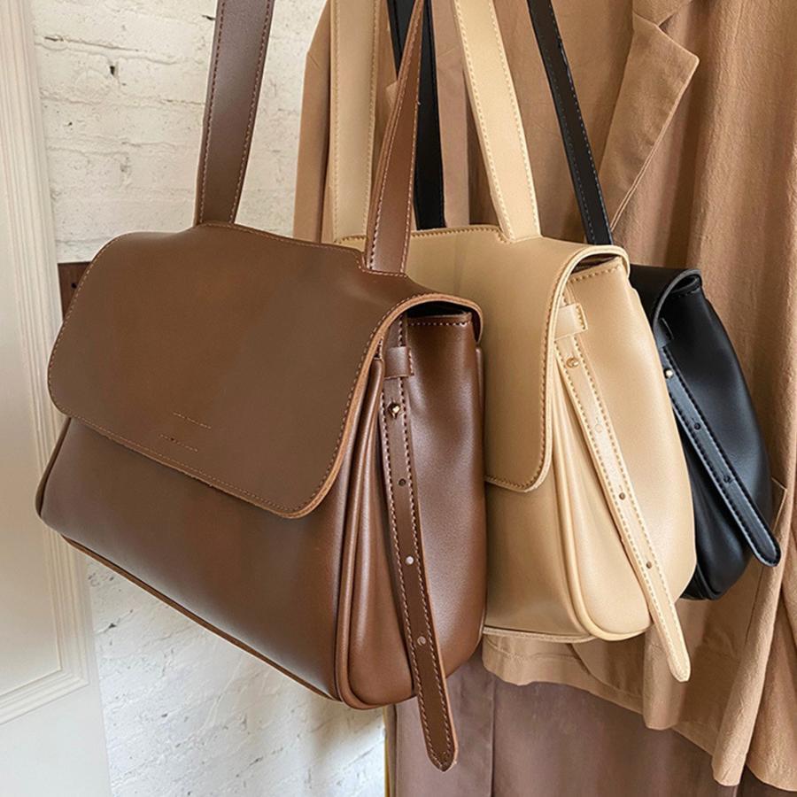 ショルダーバッグ | シンプル 韓国風 2way肩掛けバッグ 斜めがけバッグ 通学 フェイクレザー フリップバッグ レディース 通勤