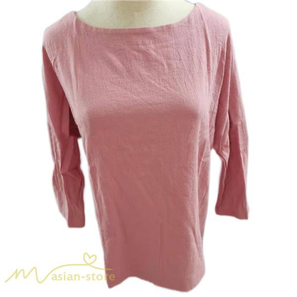 tシャツ・カットソー | Tシャツ カットソー レディース 無地 着痩せ カジュアルTシャツ ゆったり 7分袖 大きいサイズ 20代 30代 トップス 40代 かわいい シンプル 夏服 クルーネック