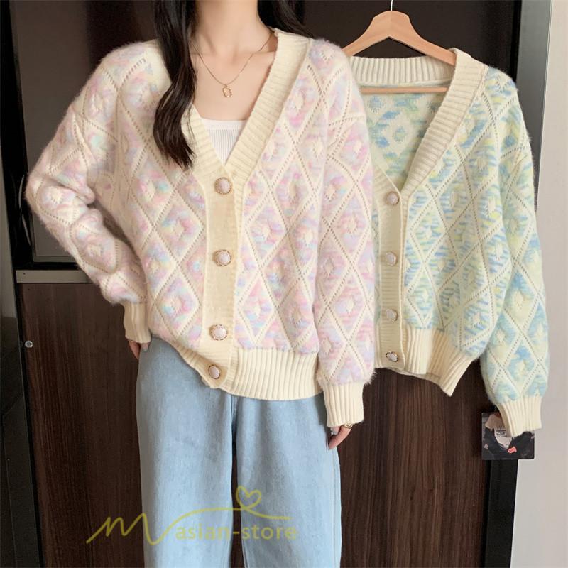 カーディガン | 2022秋冬ニットアウター レディース ニットニット セーター 長袖 羽織り フロントボタン 可愛い トップス 通学通勤 20代40代