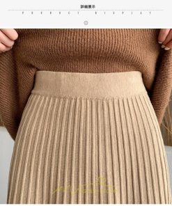 スカート | ロングレディース ニット ハイウエスト Aライン 着痩せ 秋冬新作 あったか 部屋着 おしゃれ ニット 外出 韓国ファッション 可愛い おうち時間