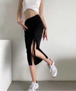 タイトスカート | 編み上げレースアップスカートハイウエスト