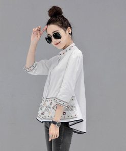 シャツ・ブラウス | シャツ ブラウス レデイース 刺繍 花柄 トップス ファッション シンプル デイリーコーデ エスニック トレンド お出かけ フェミニン エレガント カジュアル