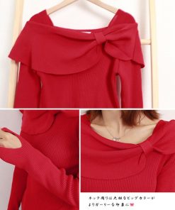 ニット・セーター | ビッグリボンニットトップスレディース秋冬