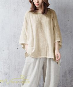 ｔシャツ・カットソー | ｔシャツ レディース カットソー ゆったり 7分袖 リネン混 40代 50代 カジュアル トップス 大きいサイズ 20代 春夏秋 可愛い 体型カバー 無地 30代 シンプル