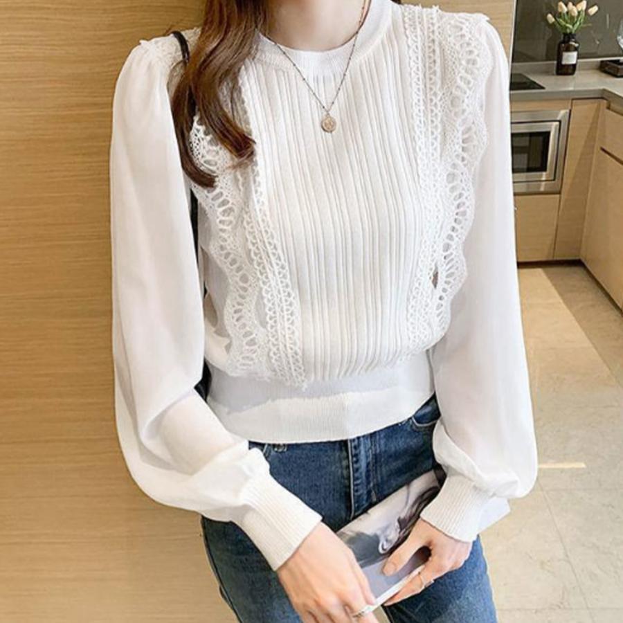 シャツ・ブラウス | ブラウストップス プルオーバー 異素材