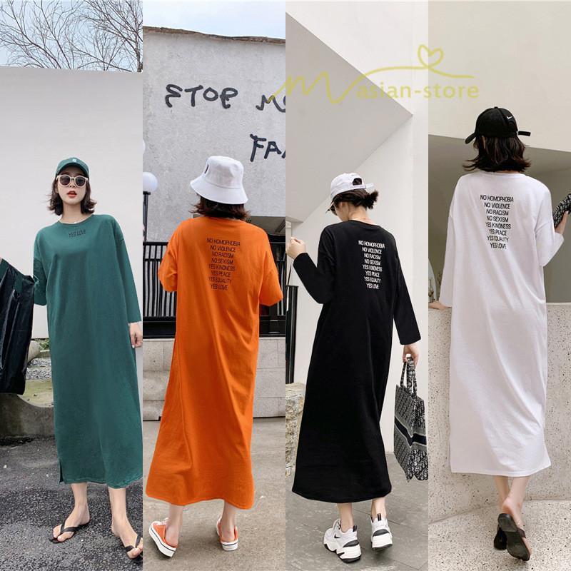 マキシ | ワンピース 半袖 長袖 レディース 秋物 夏服 Tシャツワンピース ロングTシャツ ミモレ丈 五分袖 ルームウェア 20代30代40代 ロングワンピース ストレート