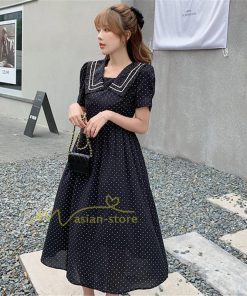 マキシ | ワンピース レディース 40代 半袖ワンピース 春夏 きれいめ マキシ丈ワンピース ドット柄 黒 着痩せ 体型カバー 30代 カジュアル 50代 上品 お出かけ アウター