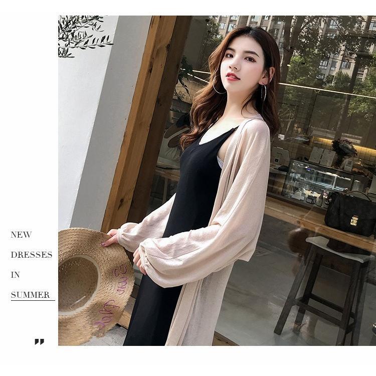 カーディガン | ロング薄手ニットレディーストップス 日焼け止め衣 UVカット 紫外線対策 長袖 前開き ゆったり 2020春夏 おしゃれ 透け感