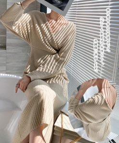 ワンピース | カシュクールニット韓国風